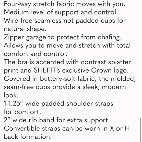 SheFit Flex Sports Bra NWT! Size:5LUXE - Picture 12 of 16